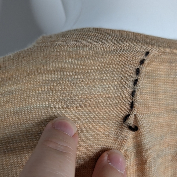 ✨3/$15 Club Beymen tan extrafine merino wool sheer lightweight sweater M - Picture 6 of 10